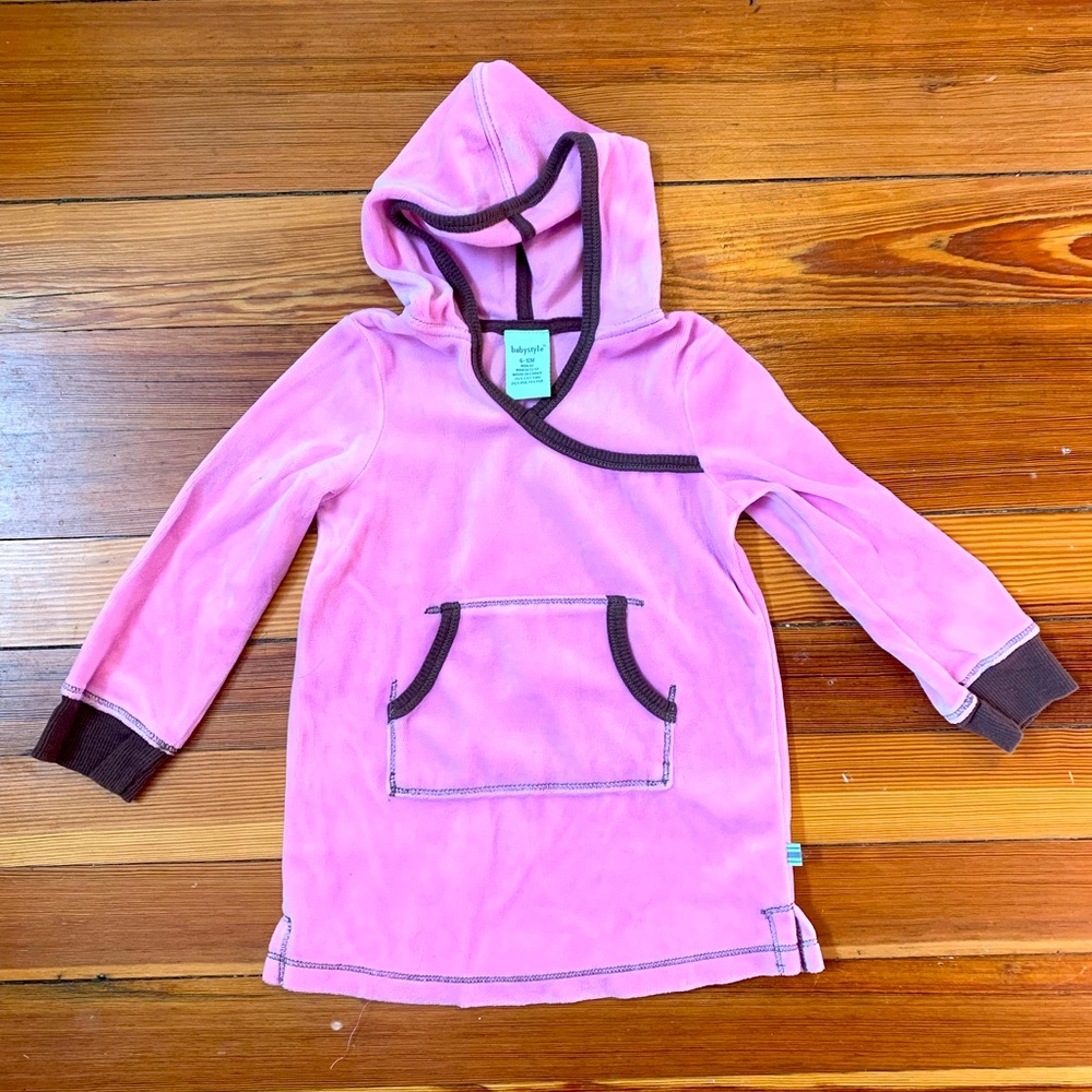 Vintage Babystyle velour hooded dress